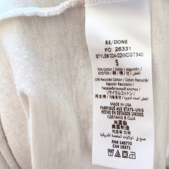 NWOT Re/Done What’s Your Sign? Cream Zodiac Astrology Club Cotton Graphic Tee - Picture 2 of 7